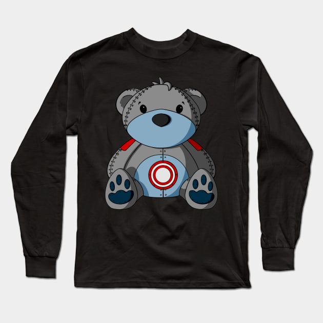 Robot Teddy Bear Long Sleeve T-Shirt by Alisha Ober Designs
